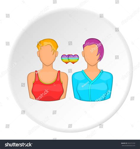 two girls lesbians icon cartoon illustration vector de stock libre de regalías 502272103