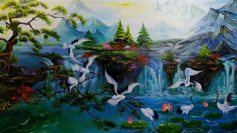 Landscape Painting Art Of Painting Feng Shui Paintings Crafts At