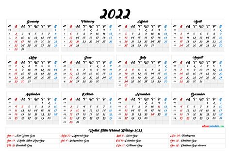 Calendar 2022 With Week Numbers Free Letter Templates