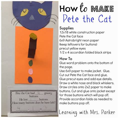 Learning With Mrs Parker Buttons Come And Buttons Go Pete The Cat