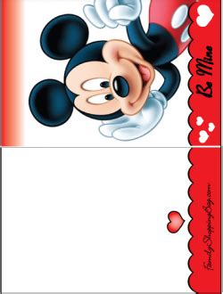 Invitation Card Mickey Valentine Invitations | Valentine invitations, Free valentine cards ...