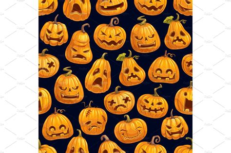 Halloween Pumpkin Pattern Custom Designed Illustrations ~ Creative Market
