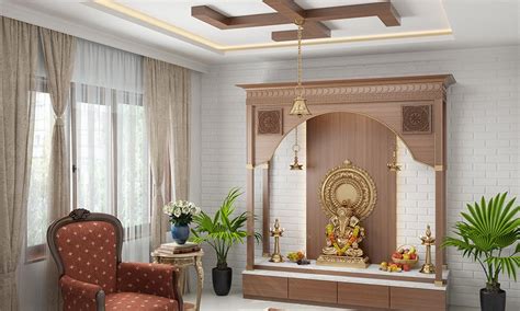 Install A Motif On Your False Ceiling For Pooja Room Simple False