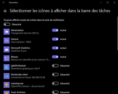Choisir Les Icônes à Afficher Dans La Barre Des Tâches De Windows 10