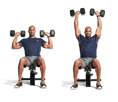 seated dumbbell overhead press video watch proper form get tips and more muscle and fitness