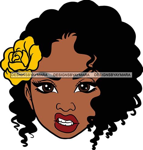 afro black goddess portrait bamboo earrings flower attitude gesture se designsbyaymara