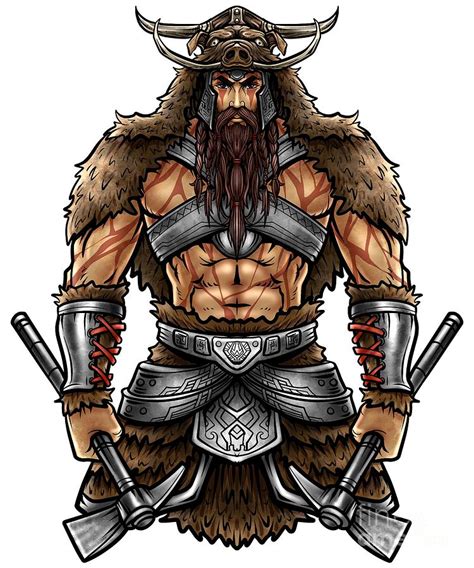 Norseman Berserker Viking Warrior Valhalla Odin Digital Art By Mister Tee