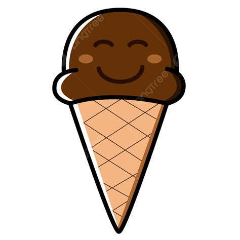 Ice Cream Cones Vector Hd Png Images Cute Chocolate Ice Cream With Crunchy Cone Cold Cone