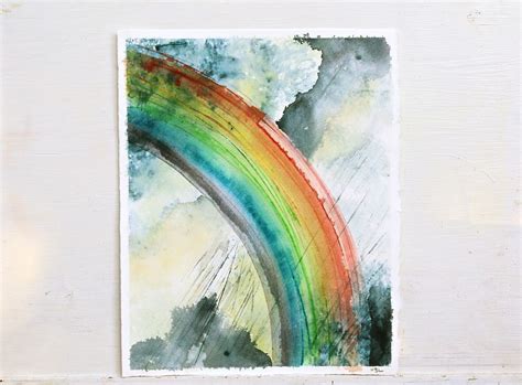 Rainbow Painting Original Watercolor Painting Rainbow