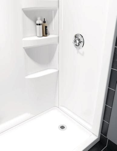 At this point, you have two choices: Delta® Hycroft™ 60" x 32" White Shower Wall Surround at ...