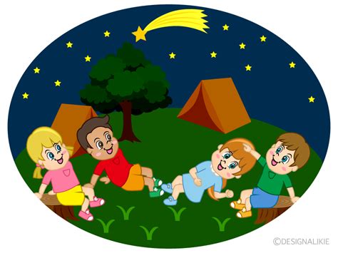 Kids Star Gazing Cartoon Free Png Image｜illustoon