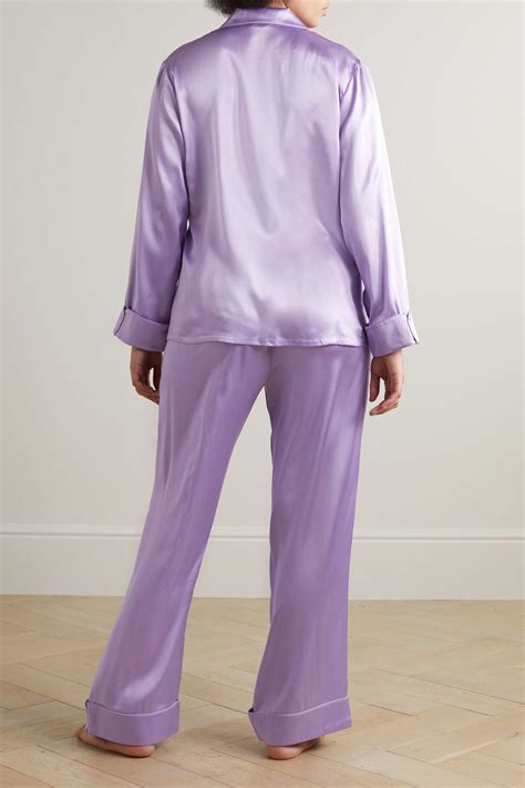 Olivia Von Halle Coco Silk Satin Pajama Set Net A Porter