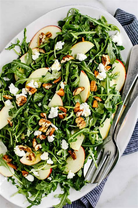 Arugula Apple Salad With Pecans And Goat Cheese Pinch And Swirl
