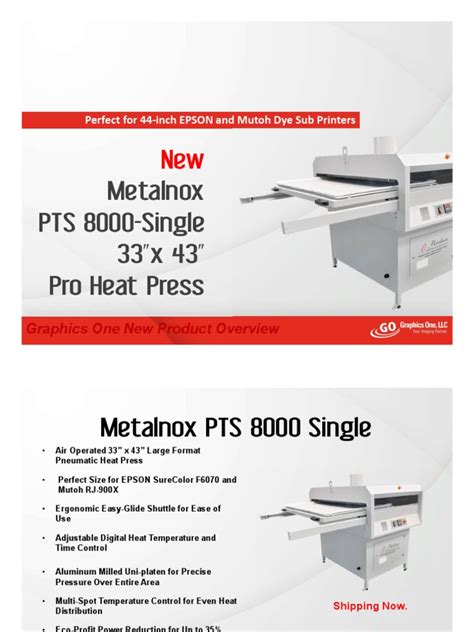 New Metalnox Pts 8000 Single Heat Press Technology Nature Free 30