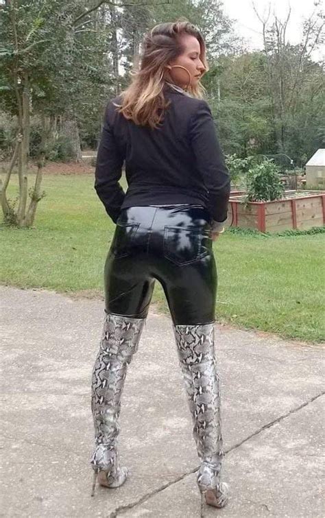Stiefelfan Stiefelfan3 Twitter Sexy Leather Outfits Leather Pants Women Shiny Leggings