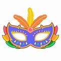 Máscara De Carnaval De Penas Coloridas PNG , Pena Laranja, Carnaval ...