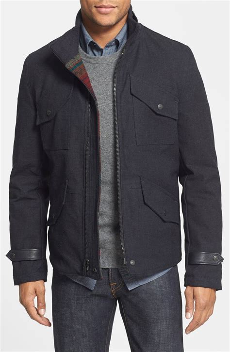 Schott Nyc Perfecto Brand York Street Leather Trim Wool Blend Jacket