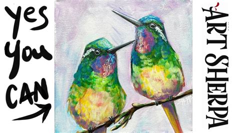 Two Hummingbirds 🌟🎨 How To Paint Acrylics For Beginners Paint Night At