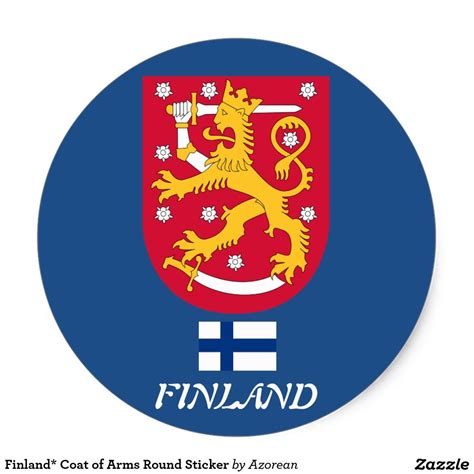 Finland Coat Of Arms Round Sticker Customized Ts Custom Ts