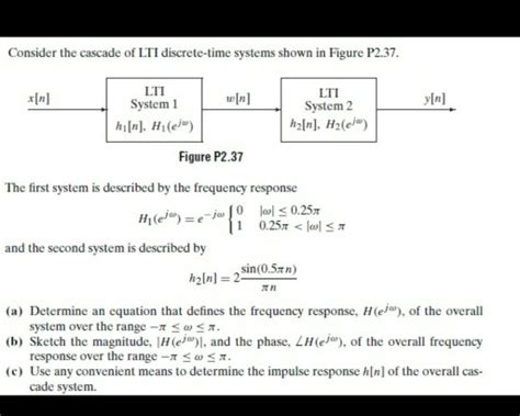 consider the cascade of lti discrete time systems shown in figure p2 37 lti system 1 hi[n] h