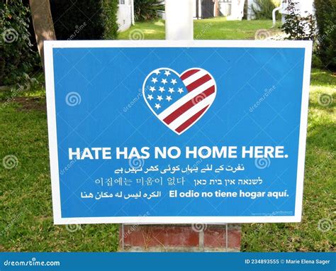 Hate Has No Home Here Signage Editorial Image Image Of Walk Southern