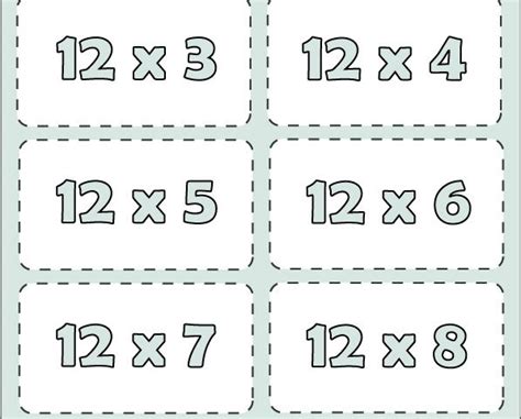 Times Table Flash Cards Printable Sketch Coloring Page Sexiz Pix