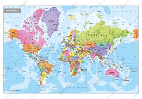 Klik op een land voor een gedetailleerde kaart. Digitale Wereldkaart Staatkundig 101 | Kaarten en Atlassen.nl