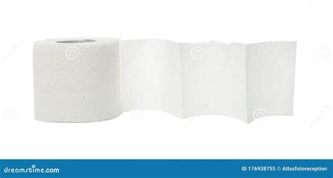 Single Toilet Paper Isolated On Background Stock Image Image Of