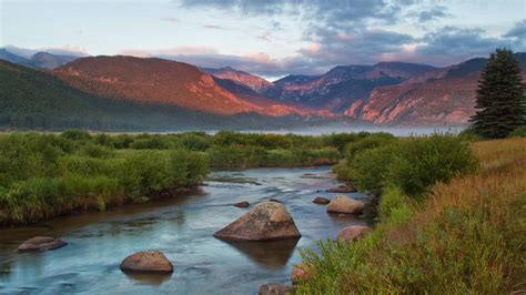 Big Thompson River Rocky Mountain National Park Sunrise On Moraine