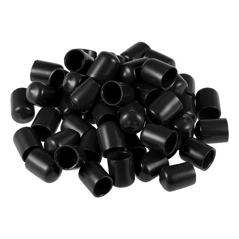 Uxcell 12 Inch Id Black Screw Thread Protectors Vinyl End Caps 50 Pack