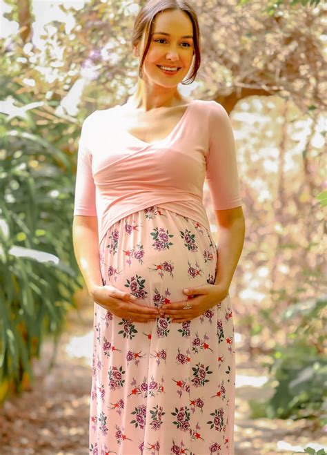 Floressa Peony Crossover Maternity Nursing Maxi Dress