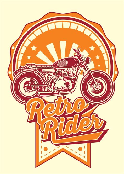 Vintage Retro Rider Lover Poster By Emily Jimenez Displate