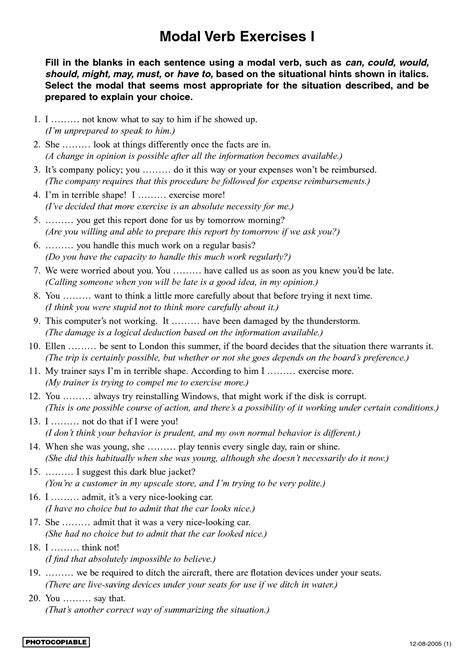 9 Modal Verbs Worksheets With Answers Worksheeto