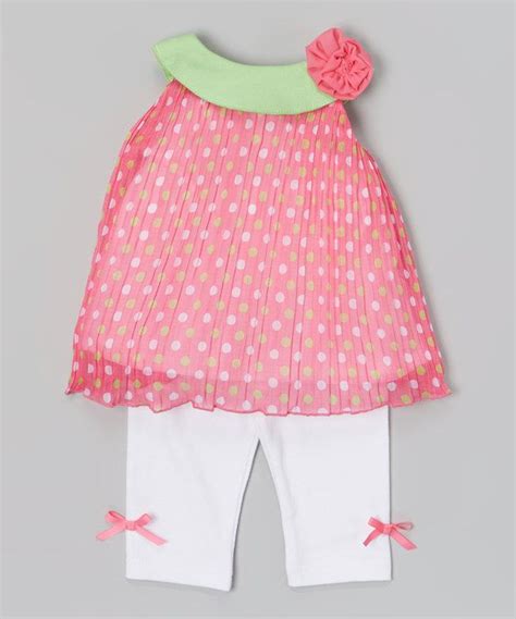 Love This Pink And White Polka Dot Ruffle Top And Leggings By Baby