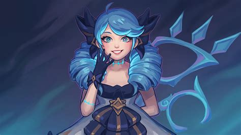 Smiley Blue Hair Girl Gwen 4k Hd League Of Legends Wallpapers Hd