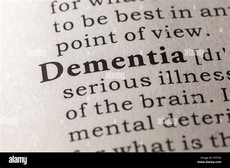 Fake Dictionary Dictionary Definition Of The Word Dementia Stock Photo