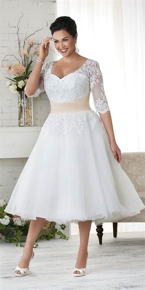 Brautkleider wadenlang hochzeitskleider in wadenlänge sind die details about whiteivory lace tea length wedding dress bridal gown stock size 6810121416 related posts. 39 PLUS-SIZE WEDDING DRESSES: A JAW-DROPPING GUIDE | Plus ...
