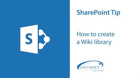 Sharepoint Tip How To Create A Wiki Library Youtube