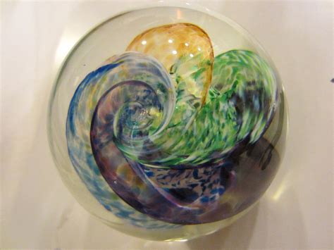 Selkirk Studio Glass Paperweight Hand Made In Scotland Signed