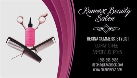 Rumers Beauty Salon Business Card Template Postermywall