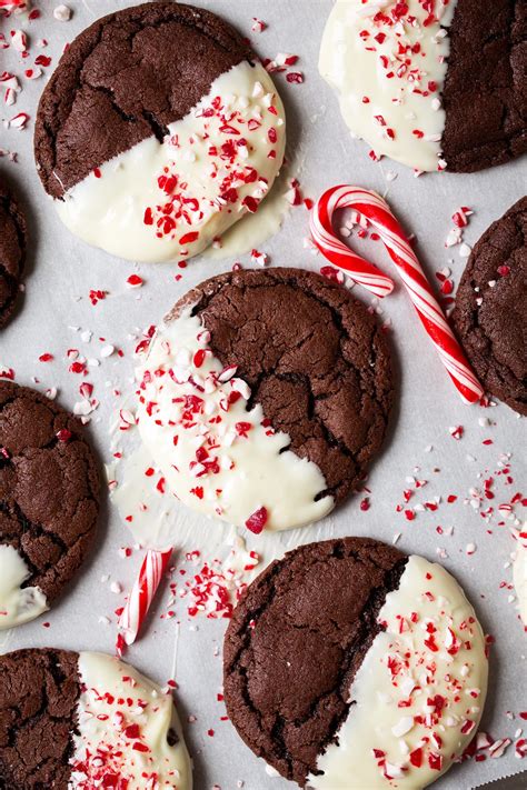 White Chocolate Dipped Peppermint Chocolate Cookies Cooking Classy