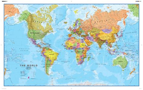 World Maps International Political Wall Map Large Encapsulated