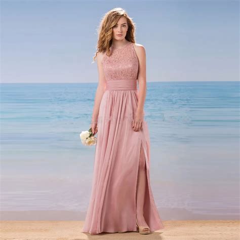 Long Pink Lace Bridesmaid Dresses Plus Size Cheap Halter Neckline