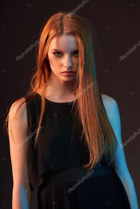 Fashion Portrait Of Beautiful Red Haired Girl Stock Photo By ©pavel