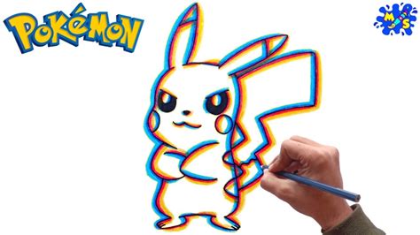 How To Draw Glitch Effect On Pikachu Easy Step By Step Youtube