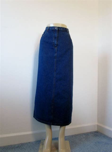Vintage Long Denim Skirt Rafaella Denim Maxi Skirt Womens Size Etsy