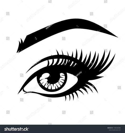 Vector Illustration Eye Eyelashes Beauty Salon Stock Vector Royalty