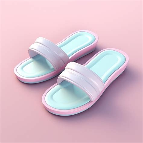 Premium Ai Image 3d Rendering Of Slippers Travel Icon
