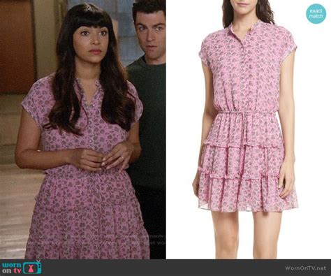 Wornontv Ceces Pink Paisley Dress On New Girl Hannah Simone Clothes And Wardrobe From Tv