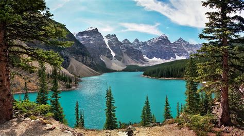 Body Of Water Canada Lake Mountains Hd Wallpaper Wallpaper Flare